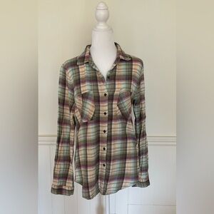 Rip Curl Flannel Button Down Shirt - Size L